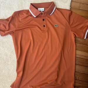 Mens Orange Lacoste Golf Shirt